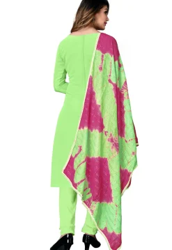 Embroidered Georgette Straight Suit in Light Green