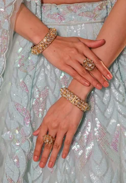 Embroidered Net Lehenga in Pastel Blue