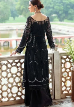 Embroidered Net Pakistani Suit in Black