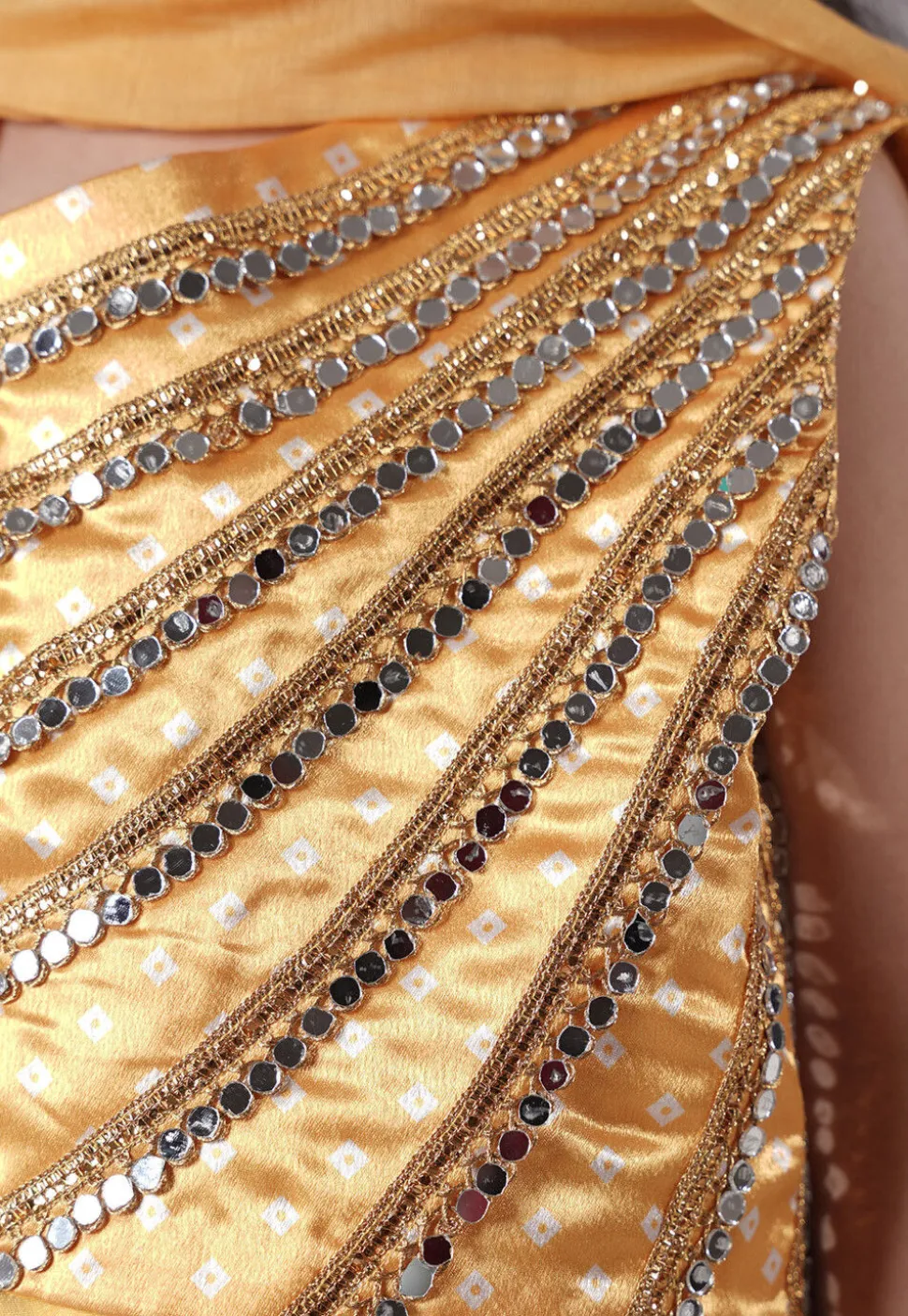 Embroidered Organza Lehenga in Yellow