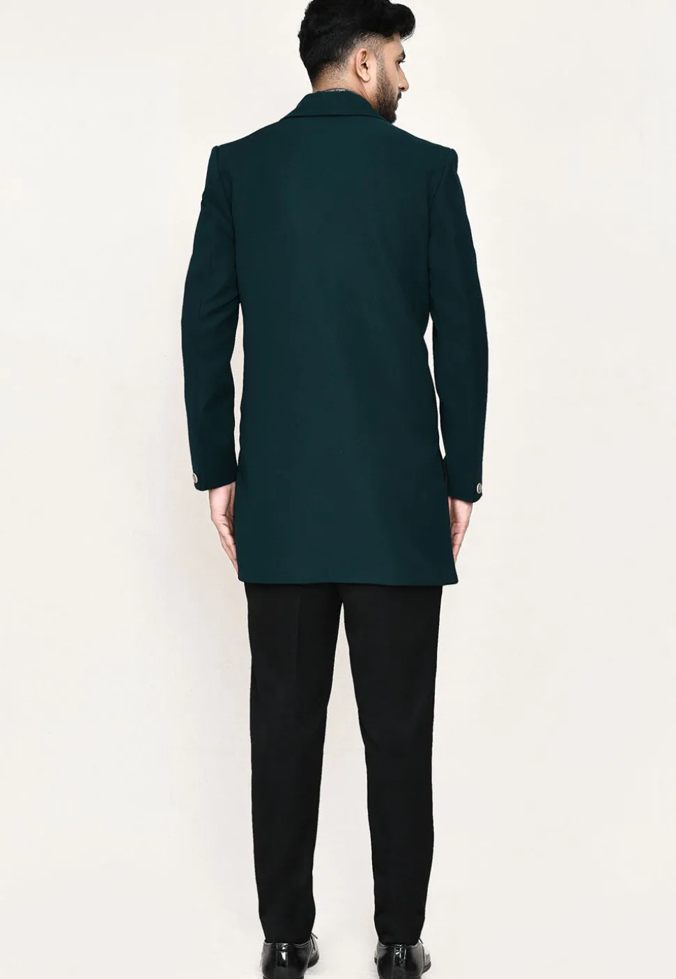 Embroidered Polyester Jodhpuri Suit in Teal Green