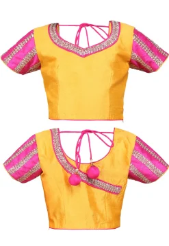 Embroidered Pre Stitched Net Saree in Fuchsia