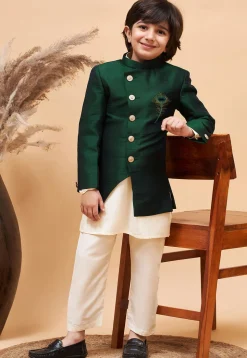 Embroidered Pure Cotton Kurta Set in Cream