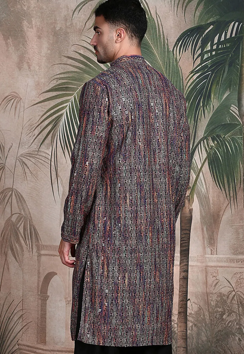 Embroidered Pure Cotton Kurta in Multicolor