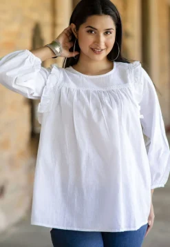 Embroidered Pure Cotton Tunic in White
