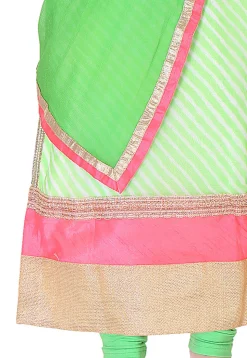 Embroidered Pure Georgette Straight Cut Suit in Light Green