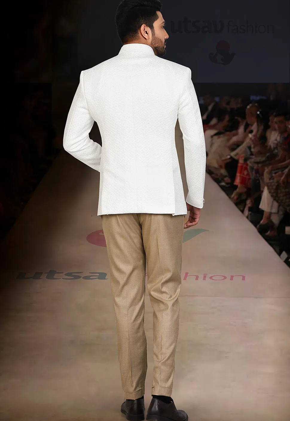 Embroidered Quilted Scuba Jodhpuri Suit in White