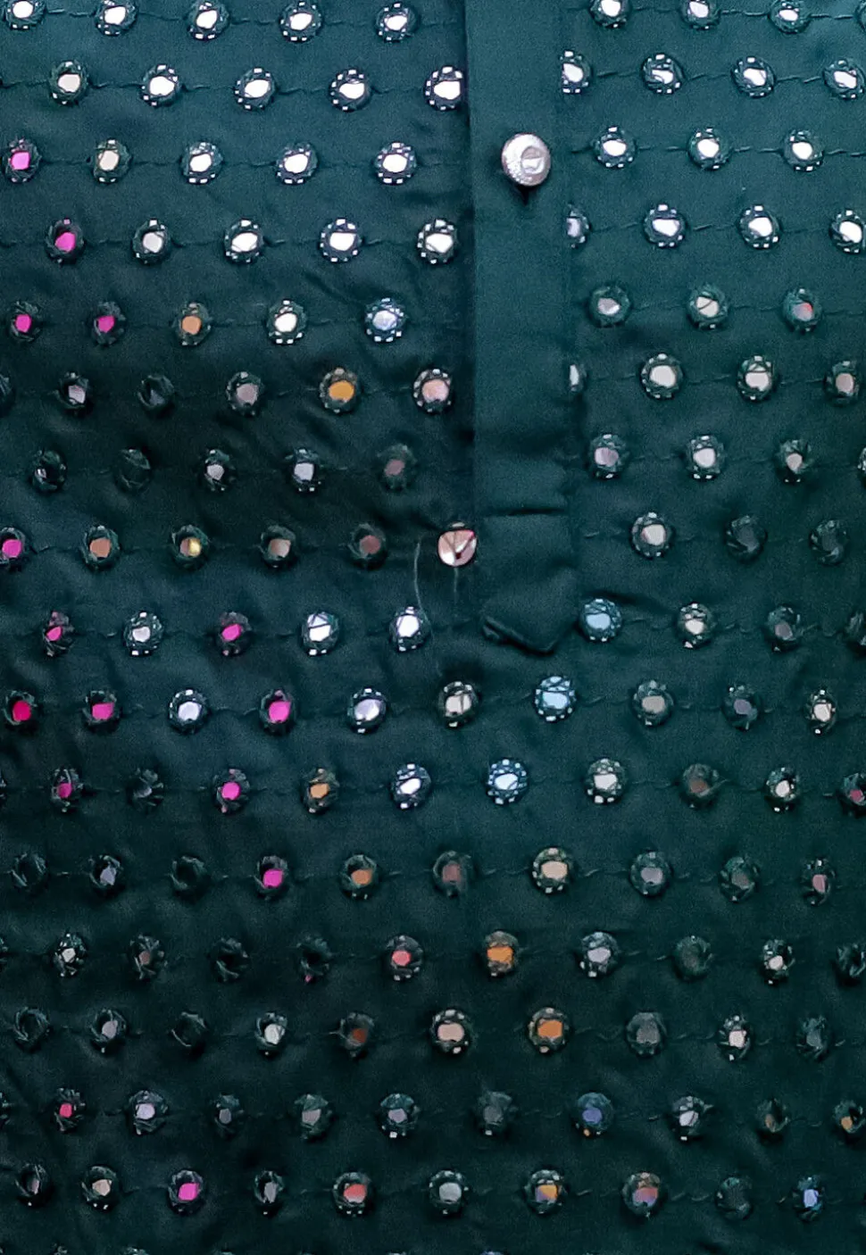 Embroidered Rayon Kurta Set in Dark Green