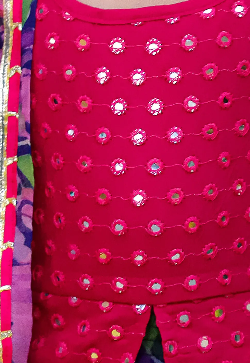 Embroidered Rayon Pakistani Suit in Fuchsia