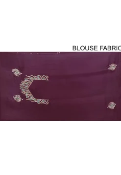 Embroidered Satin Georgette Saree in Violet
