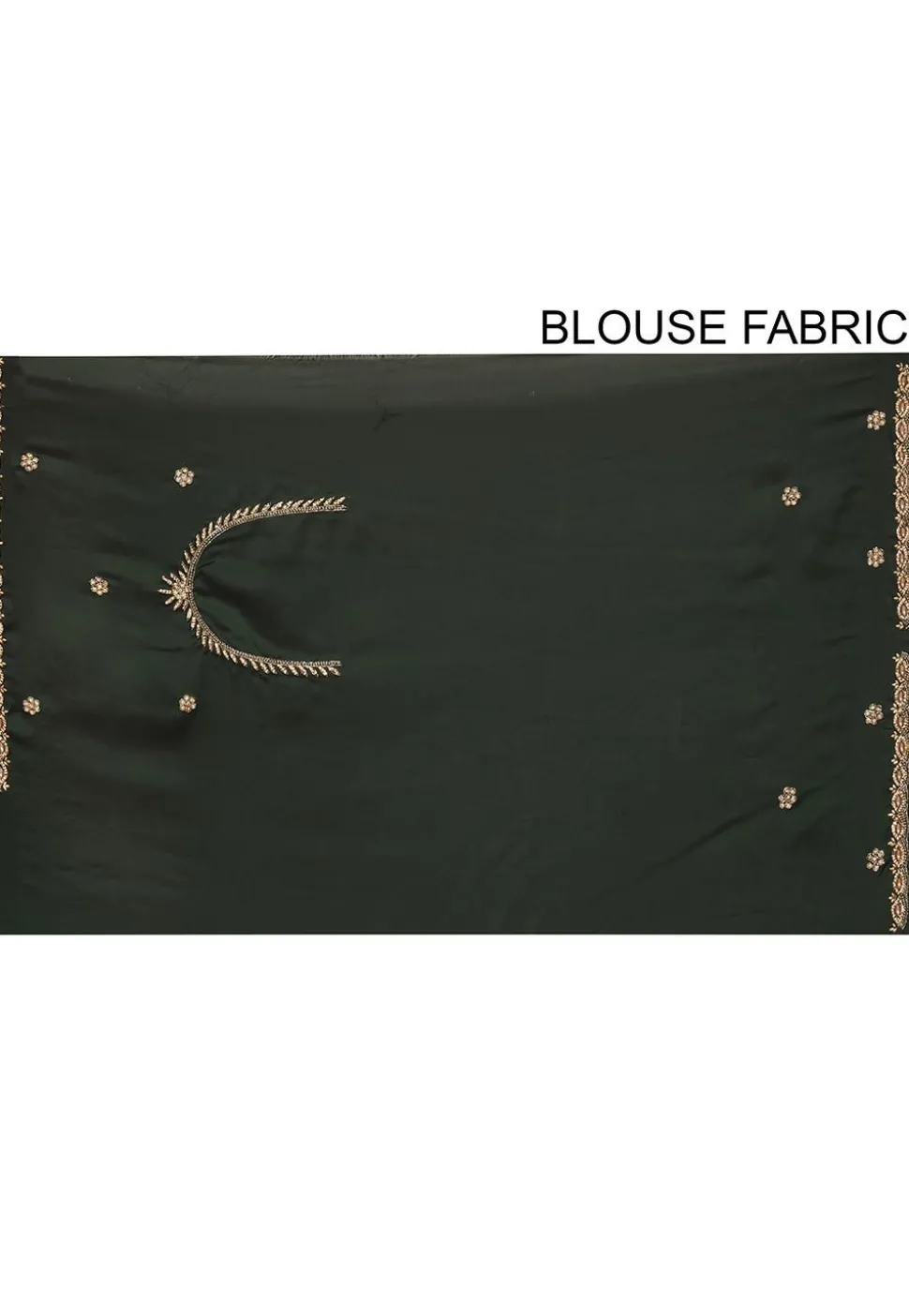 Embroidered Satin Georgette Saree in Dark Green