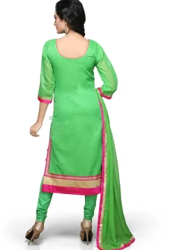 Embroidered Straight Cut Suit In Green