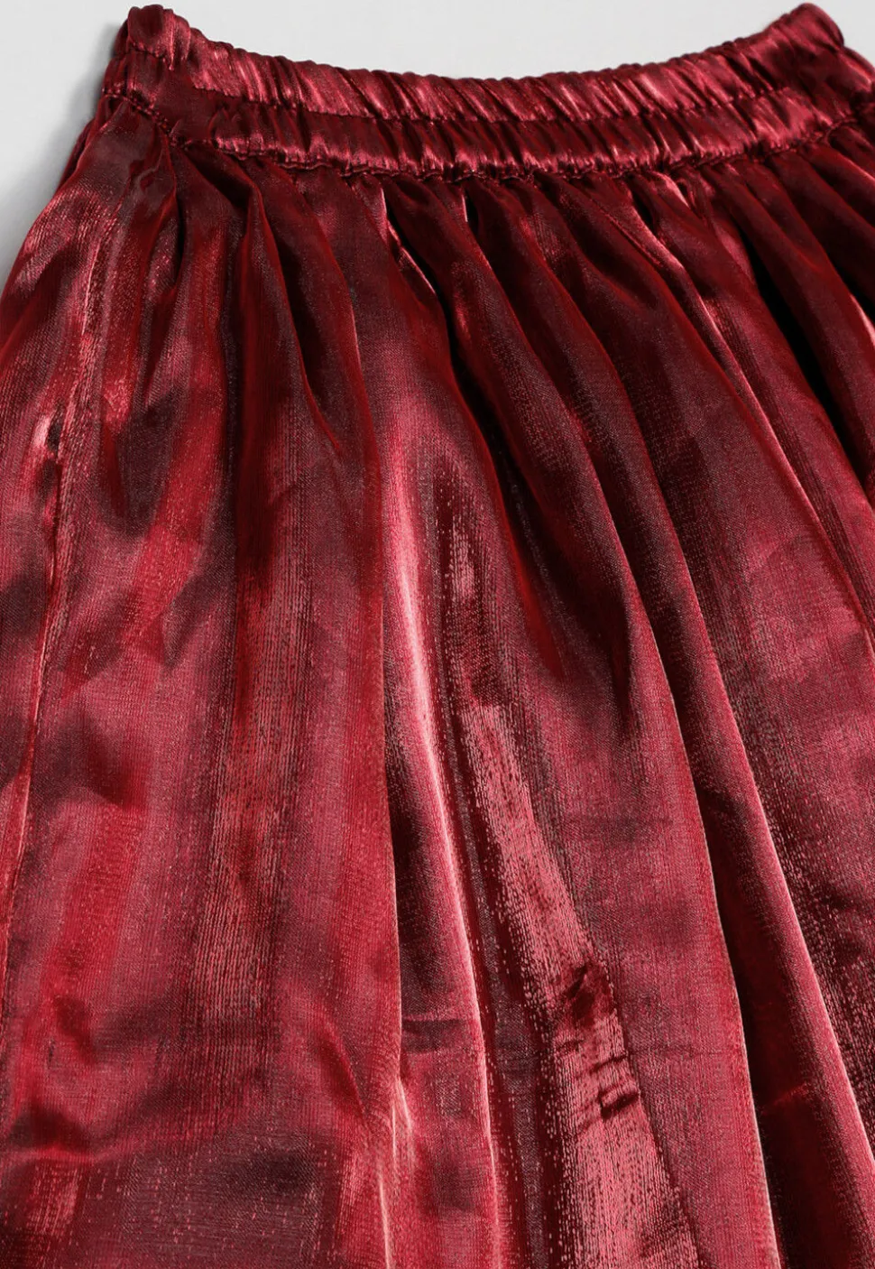 Embroidered Tissue Lehenga in Maroon