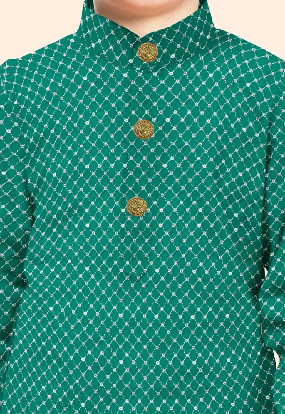 Embroidered Uppada Silk Kurta in Teal Green
