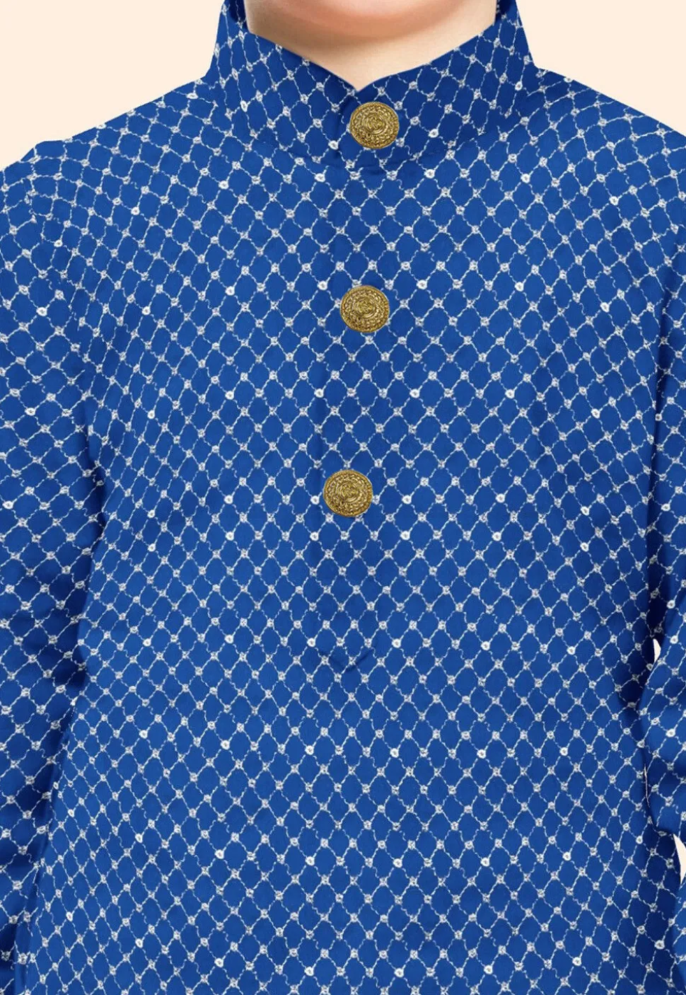 Embroidered Uppada Silk Kurta in Royal Blue