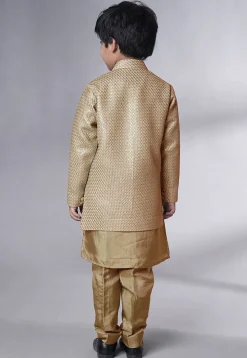 Embroidered Uppada Silk Sherwani in Beige