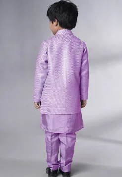 Embroidered Uppada Silk Sherwani in Light Purple