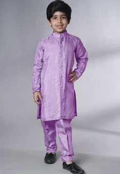 Embroidered Uppada Silk Sherwani in Light Purple
