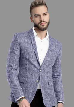 Embroidered Velvet Blazer in Grey