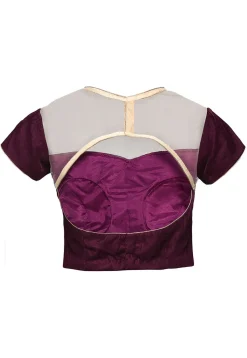 Embroidered Velvet Blouse in Wine