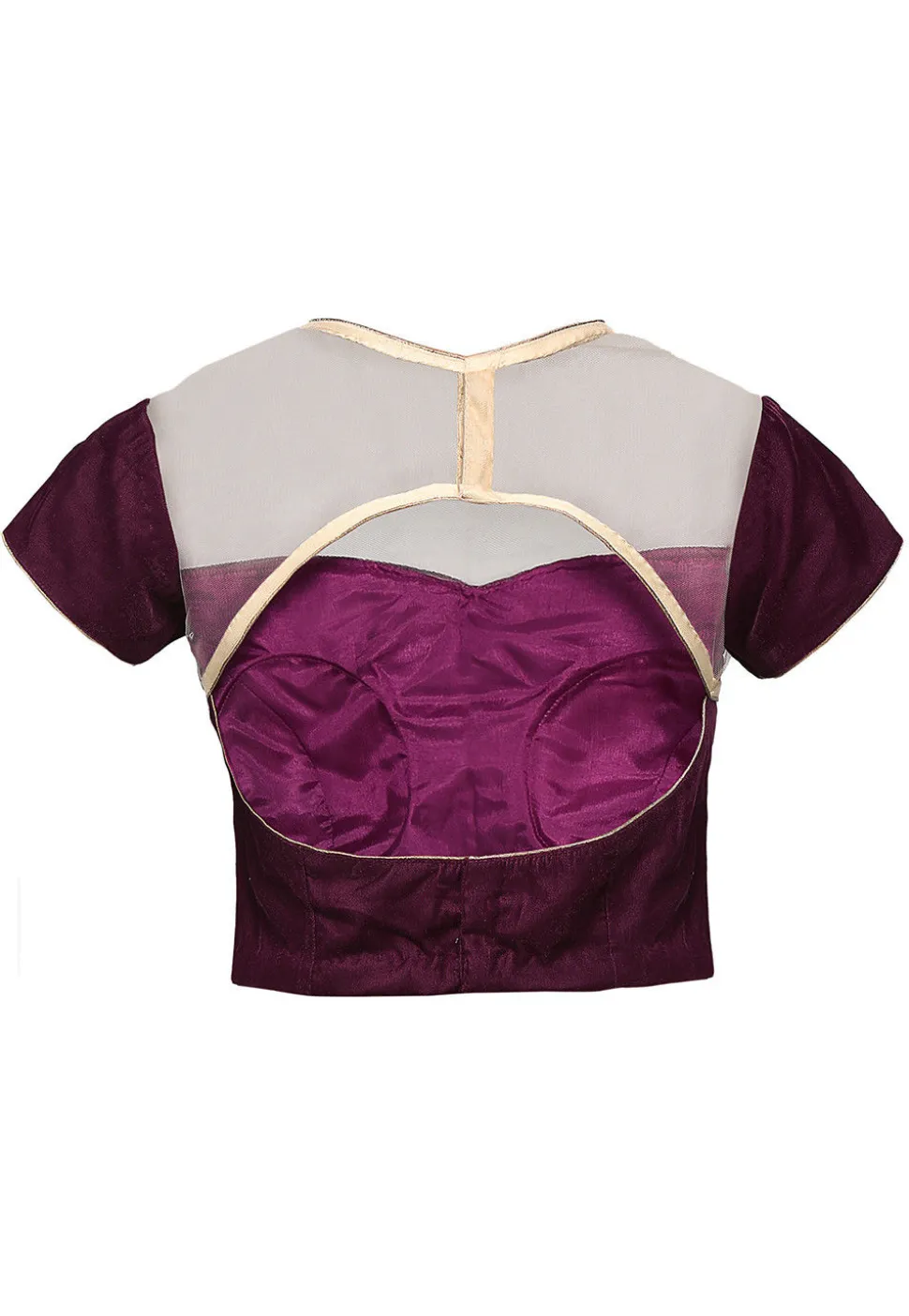 Embroidered Velvet Blouse in Wine
