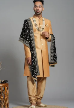 Embroidered Velvet Dupatta in Black