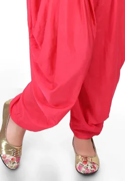 Embroidered Velvet Top with Dhoti Pant in Black