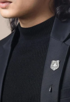 Fiery Tiger Metallic Lapel Pin