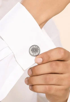 Floral Metallic Cufflink Pair