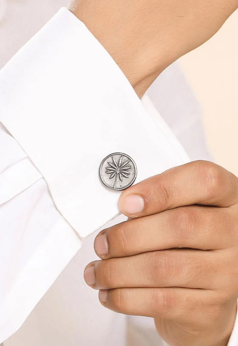 Floral Metallic Cufflink Pair