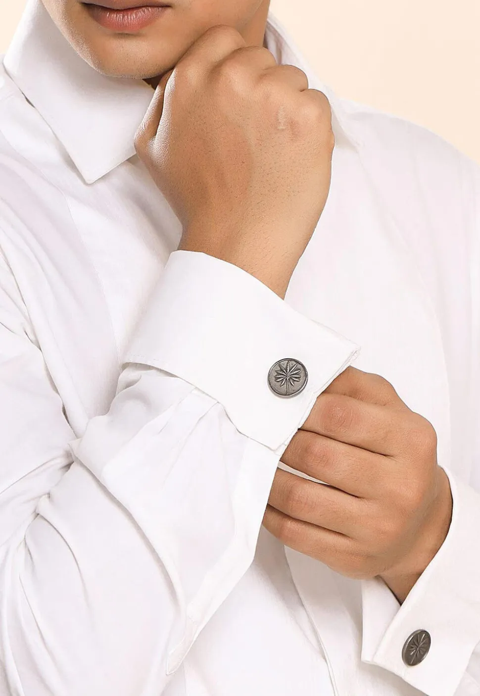 Floral Metallic Cufflink Pair