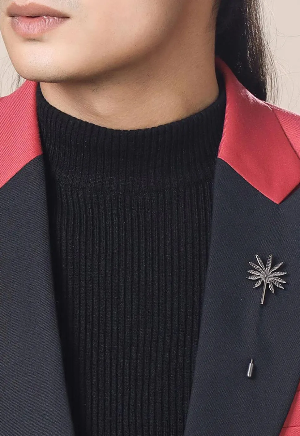 Floral Metallic Lapel Pin