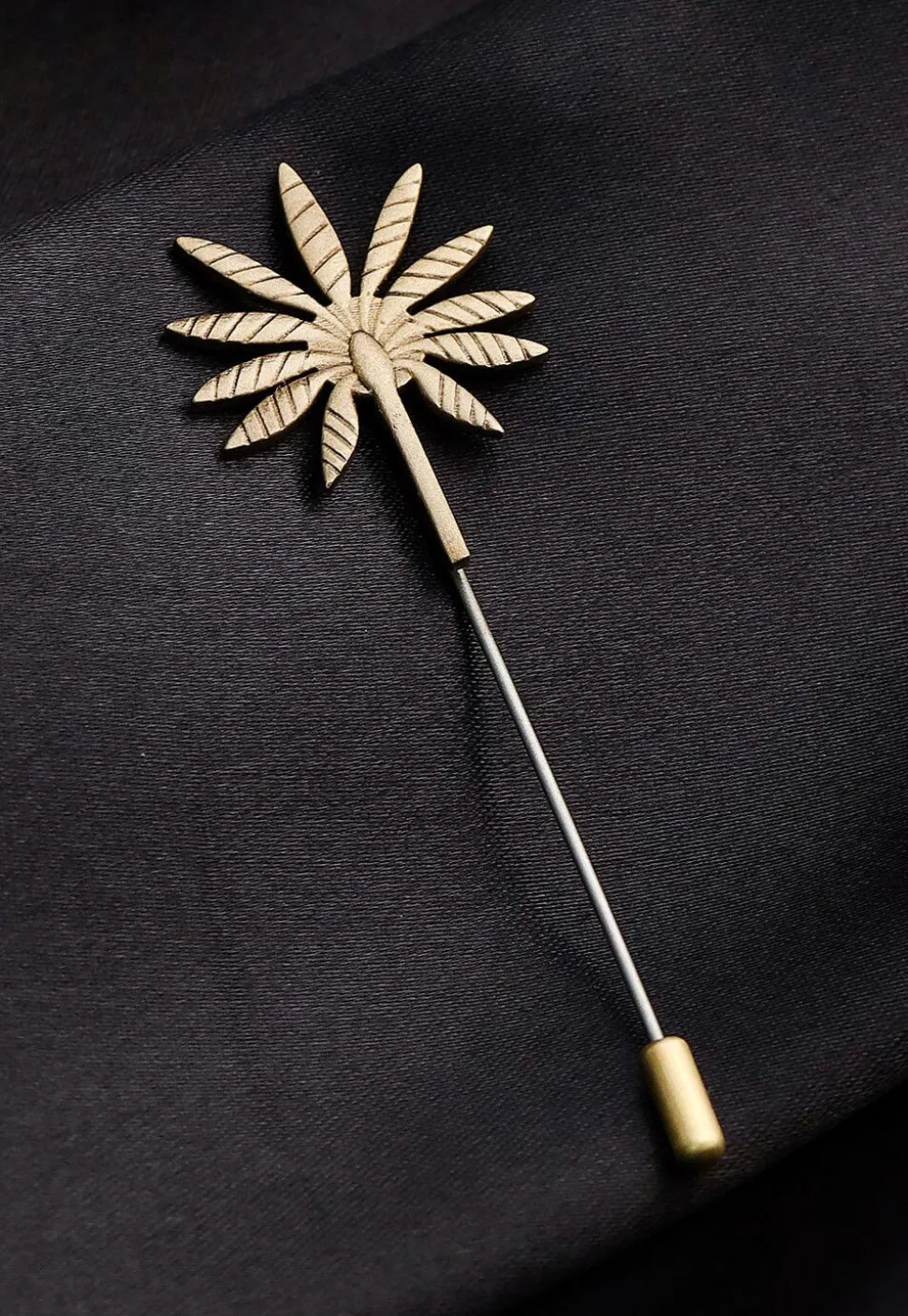 Floral Metallic Lapel Pin