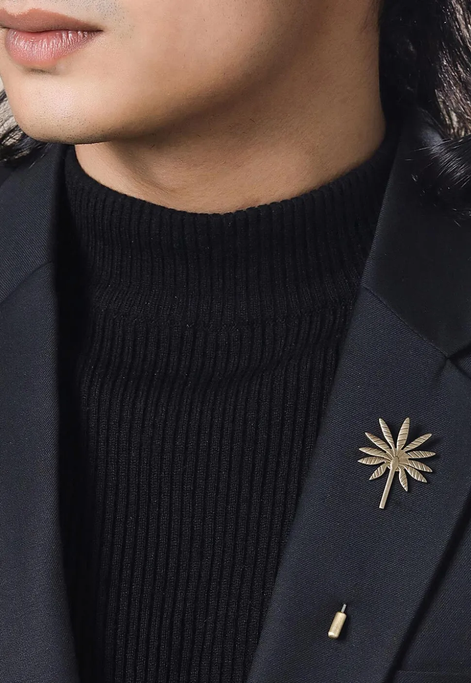 Floral Metallic Lapel Pin