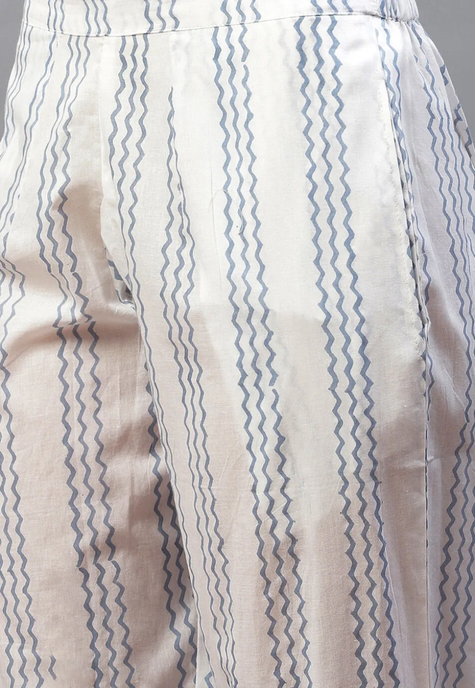 Floral Printed Cotton Pakistani Suit in Light Blue