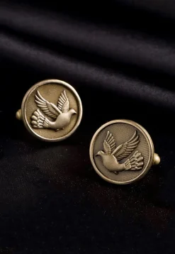 Flying Bird Metallic Cufflink Pair