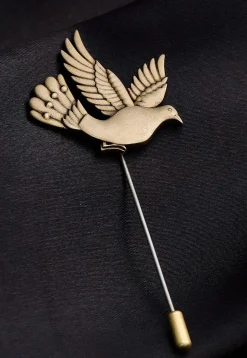 Flying Bird Metallic Lapel Pin
