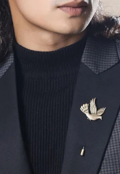 Flying Bird Metallic Lapel Pin