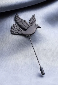 Flying Bird Metallic Lapel Pin