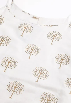 Foil Printed Cotton Pakistani Suit in White
