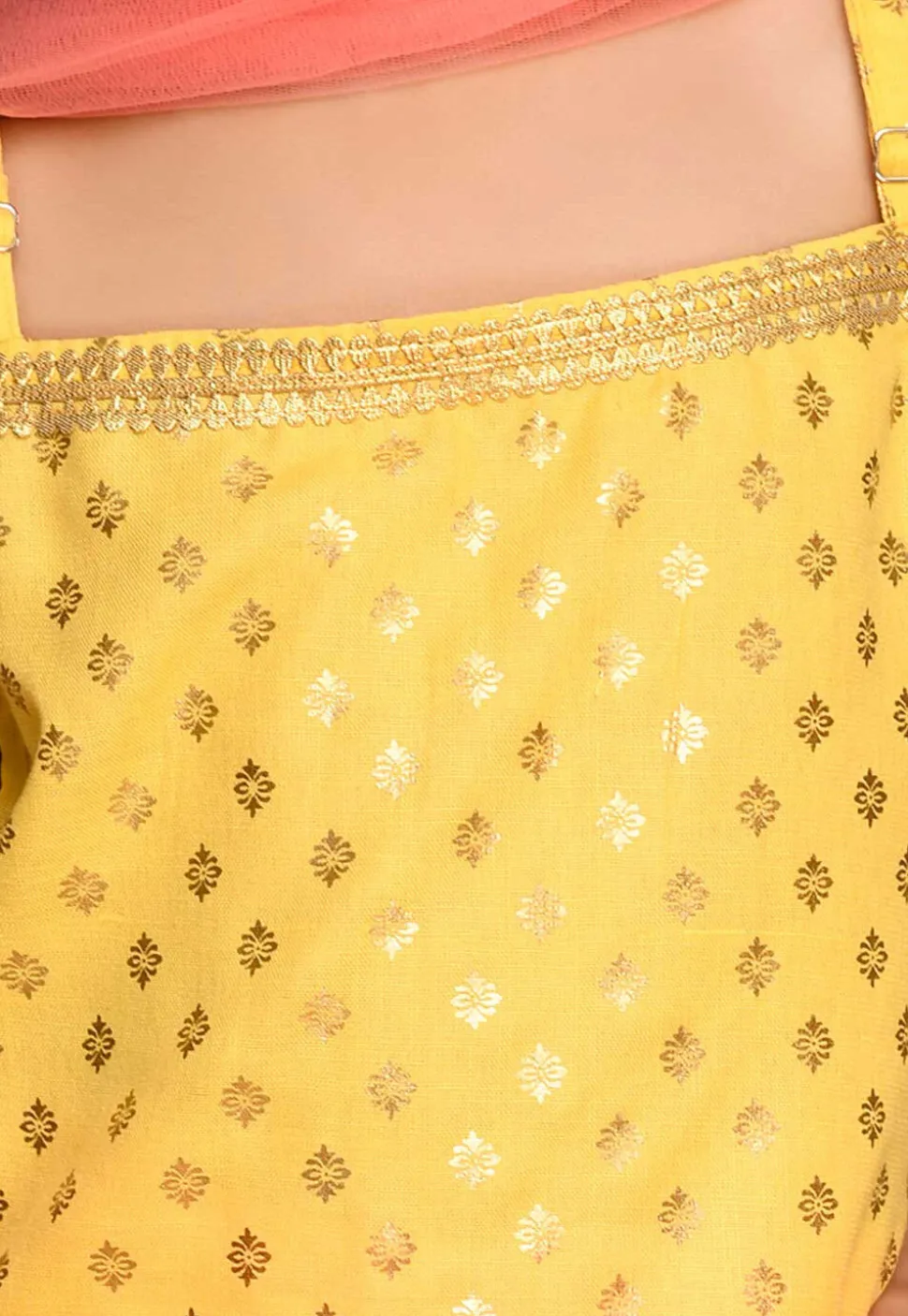 Foil Printed Cotton Silk Punjabi Suit in Yellow