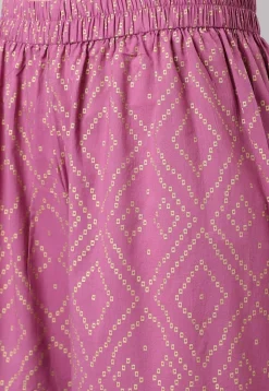 Foil Printed Pure Cotton Pakistani Suit in Purple