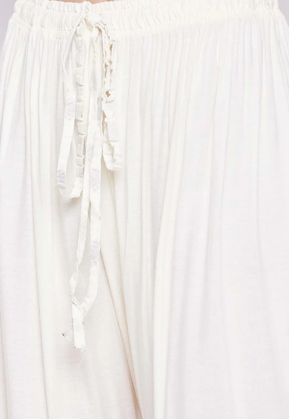 Foil Printed Rayon Sharara in Off White