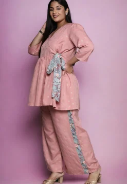 Foil Printed Rayon Tunic in Peach