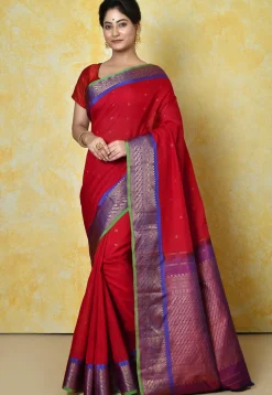 Gadwal Handloom Saree in Red