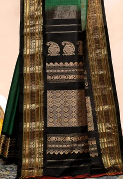 Gadwal Pure Silk Cotton Handloom Saree in Green