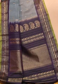 Gadwal Pure Silk Cotton Handloom Saree in Grey