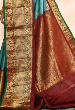 Gadwal Pure Silk Handloom Saree in Blue