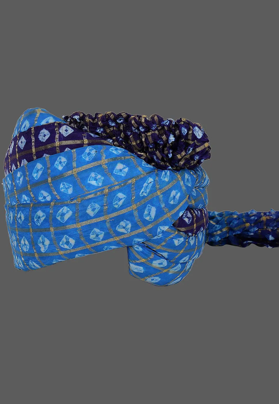 Ghatchola Art Silk Kids Turban in Blue