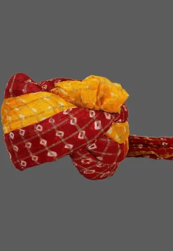 Ghatchola Art Silk Kids Turban in Maroon and Mustard